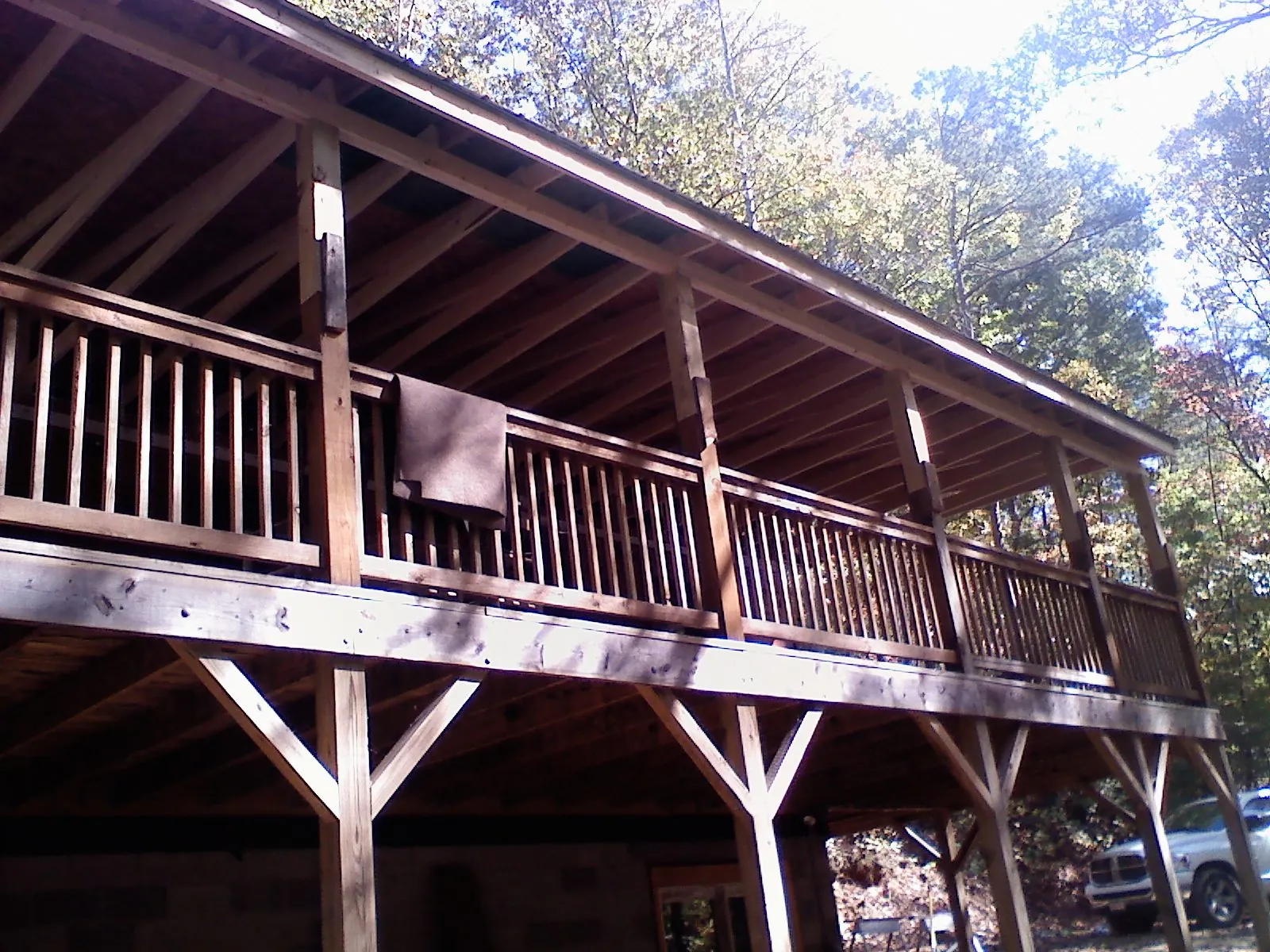 Timber framing under a new elevated porch and deck — Roof Leak Repair in Tivoli by Roofing Brothers